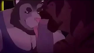 2Furry men licking a cock