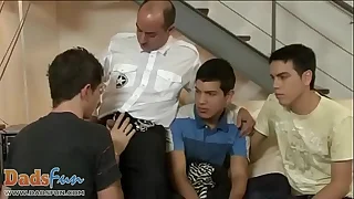Venerable cop enjoys gangbang with young troublemakers